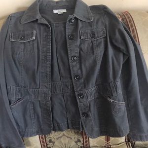 LOFT women’s lightweight button down gray jacket